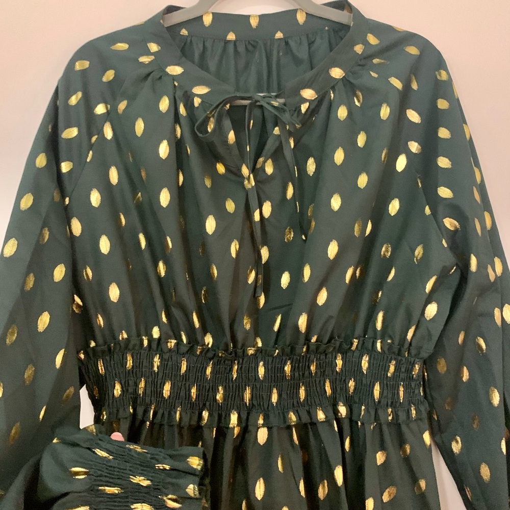 Green & gold festive dress - 2XL - NEW w/o Tags
